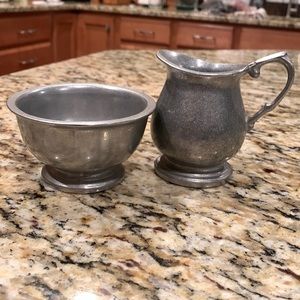 Vintage Pewter Sugar and Creamer
